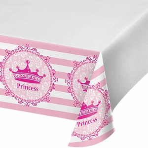 Pink Princess Royalty Plastic Tablecover 48in x 88in - New Sealed - 4 piece LOT - Picture 1 of 2