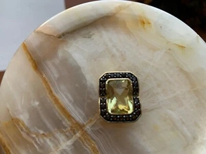 Sima K Sterling Silver Gold Clad Faceted Citrine with Smoky Quartz Pendant - Picture 1 of 8