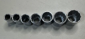 Vintage Craftsman 7 Piece 12 point =V= SAE Sockets 3/8" Drive USA - Bild 1 von 8