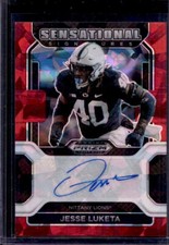 2022 Prizm Draft Picks Jesse Luketa Red Ice Prizm Sensational Auto #SS-JLU