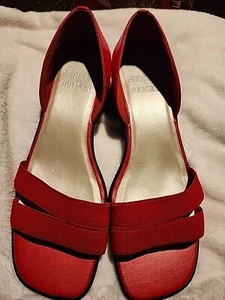 Mootsies Tootsies Shoes Womens 8 1/2 M Red Leather  Colorful Vintage 80s 90s - Picture 1 of 16