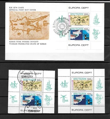 Mapa Chipre Norte 1983 Europa CEPT Chipre MNH ** Usado y FDC Foto 1 de 2
