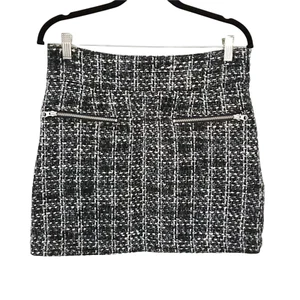 Minifalda para mujer Brooklyn Industries Malia mediana blanca y negra bolsillos de tweed - Imagen 1 de 12