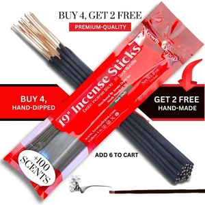 19" Long Jumbo Premium Incense Sticks 30 Per Pack Hand Dipped 19 inch Scented - Picture 1 of 20