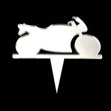 Motorbike Cake & Cupcake Toppers, Many Colours & Sizes Plain or Engraved