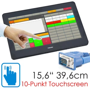 15.6" 39.6cm Modern LED 10-Point USB Elo Touchscreen Monitor Toshiba 6149-B1T T2 - Picture 1 of 3