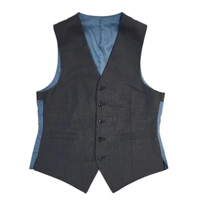T.M.Lewin Grey 2 Pocket Smart Formal Waistcoat Men's M 38'' - Picture 1 of 4