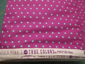 Free Spirit Fabrics True Colors Tula Pink Hexy Dark Pink Fushia 18" x 21" FQ - Picture 1 of 3