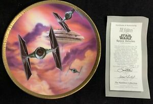 The Hamilton Collection "Tie Fighters" From Star Wars Plate w/Certificate