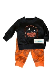 Carter’s Boy or Girl Pumpkin Patch 2pcs 100% Cotton Outfit Set 3M - Picture 1 of 3
