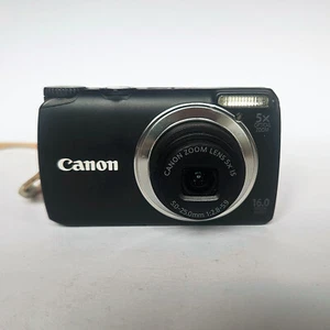 Canon PowerShot A3350 IS 16.0MP Digital Camera Black TESTED Card 4gb battery - Picture 1 of 14