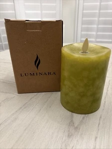 Luminara Flameless 4” Green Pillar Candle - Picture 1 of 3