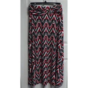 Maxi Falda Rebecca Taylor O-Ring Estampado Chevron Roja/Negro/Gris/Blanca Pequeña $130 - Imagen 1 de 5