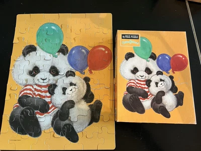 Rompecabezas Critter Sitters Panda 1991 vintage con globos 63 piezas COMPLETO Foto 1 de 4