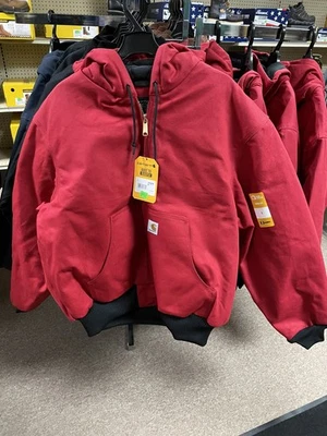 Chaqueta activa forrada de franela de pato firme roja J140 grande para hombre Carhartt 106673 2025 Foto 1 de 4