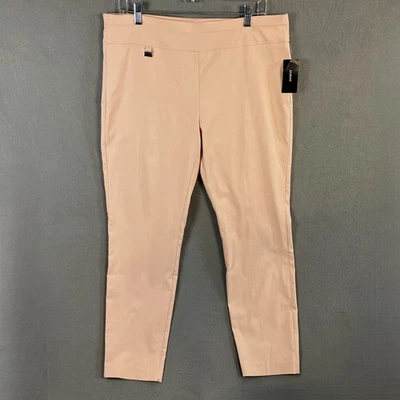 Calça de controle de barriga feminina Alfani perna magra tamanho 14 34x29 pêssego açucarado nova com etiquetas - Imagem 1 de 4