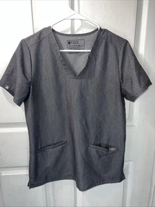 Figs Technical Collection Womans Scrub Top Short Sleeve Gray Small - Picture 1 of 6