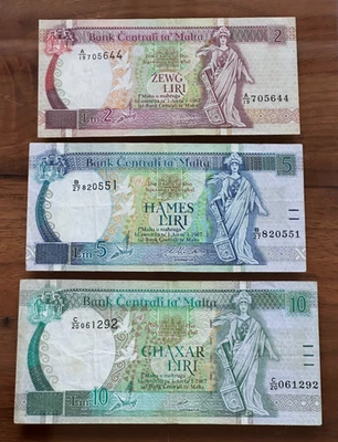 Malta 2, 5, 10 Liri 1967 Set #406 Foto 1 de 2