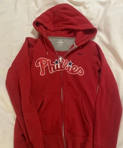 Philadelphia Phillies Juvenil Nike Wordmark Cremallera Completa Polar Sudadera con Capucha - Rojo - Imagen 1 de 7