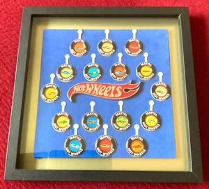 Hot Wheels Redlines Original 16  Badges Framed and Matted with HW Logo  - Picture 1 of 1