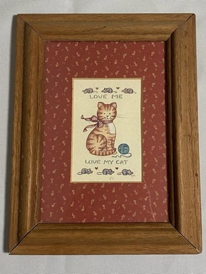 Gráficos FIGI de colección decoración de pared Love Me Love My Cat arte en papel enmarcado firmado djm Foto 1 de 4