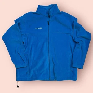 Columbia Fleece Jacket Mens Extra Large Blue Full Zip Pockets Fleece Coat - Picture 1 of 3