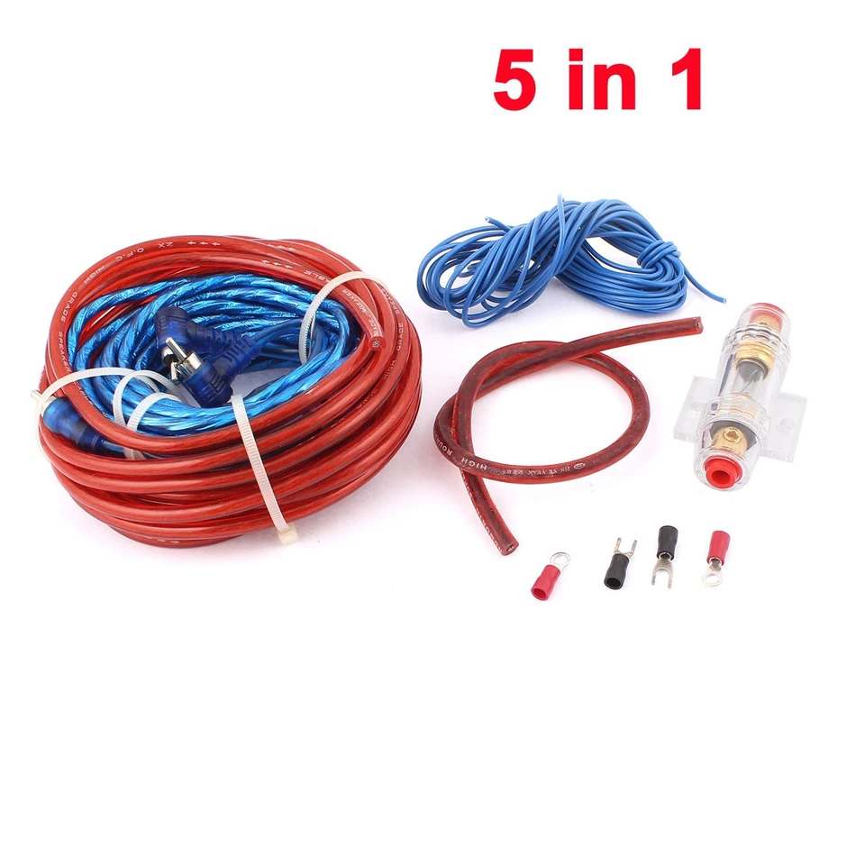 5 in 1 Audio RCA Battery Gauge Power Cablelifier Wiring Kit for Car Auto Foto 1 de 3