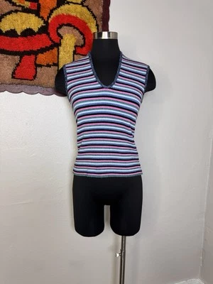 Camiseta sin mangas acanalada a rayas Rampage vintage años 90 2000 Foto 1 de 4