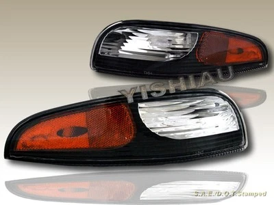 97-04 CHEVY CORVETTE PARACHOQUES LUCES DE SEÑAL REFLECTOR ÁMBAR Z06 CARCASA NEGRA Foto 1 de 2