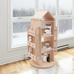 Wood Rotating Bookshelf 360 Display Bookcase Storage Rack Floor-Standing for Kid - Picture 1 of 12