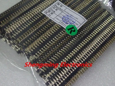 SMW 100PCS 1x40 Pin 2.54mm Round Male Pin Gold Plated Header connector