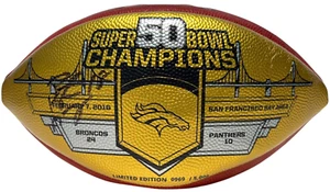 PEYTON MANNING SIGNED AUTOGRAPHED SUPER BOWL 50 FOOTBALL DENVER BRONCOS JSA - Picture 1 of 4