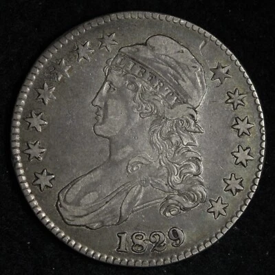 Medio dólar de plata busto tapado 1829 XF+ E293 AVCUR Foto 1 de 2