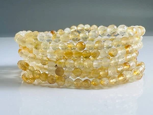 Citrin Stretch Armband facettiert 5mm Top Qualität Naturstein Heilstein Zitrin - Bild 1 von 8