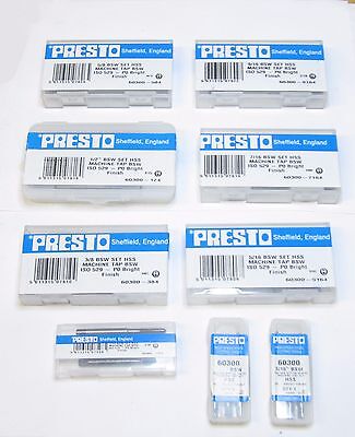Presto Bsw Whitworth Taps 3pc Hss Multiple Sizes Available From Rdgtools • 15.36£