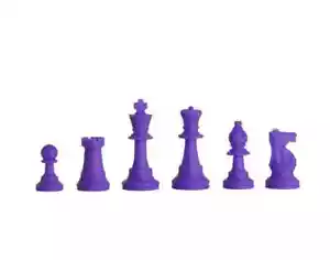 Regulation Silicone Chess Tournament Half Set - 3.75" King - Purple - Picture 1 of 2