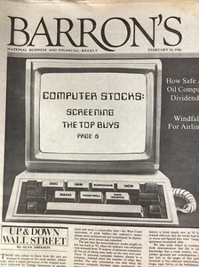 Barron’s Financial News 1986 Tech Ads Computer Stocks RVs Miami Oil Tarasoff - Picture 1 of 23