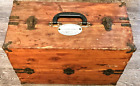 OLD MASSIVE WOODEN FISHING BAIT TACKLE BOX FOR HOLDING LURES