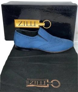 ZILLI Men's Man Size Eu 39 Blue Calf Loafer Shoe Shoe (Retail €750) - Picture 1 of 9