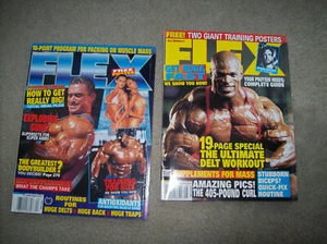 2 vtg FLEX 2000 Weider BODYBUILDING Fitness ARNOLD Exercise Steve Reeves TRIBUTE - Picture 1 of 1