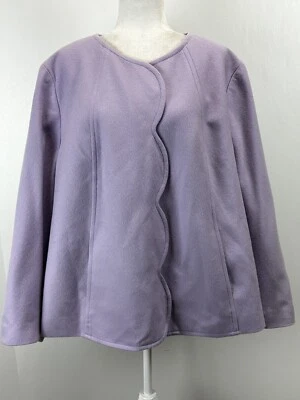 ¡NUEVO! Chaqueta Blazer Talbots Lana Italiana Cepillada 24W Plus Lavanda Vieira a Presión Foto 1 de 4