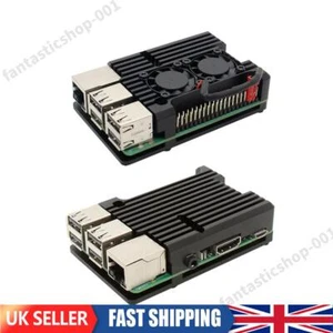 For Raspberry Pi 3 Model B B+ Aluminum Alloy Case with without Dual Cooling Fan - Afbeelding 1 van 18