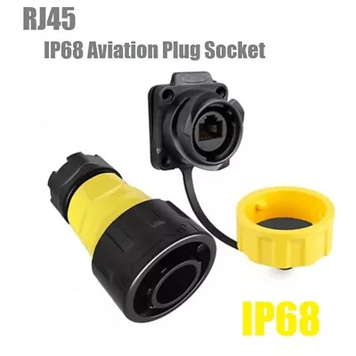 M24 Plastic IP68RJ45 CAT5E Outdoor Waterproof Sealed Ethernet Bulkhead Connector - Image 1 of 4