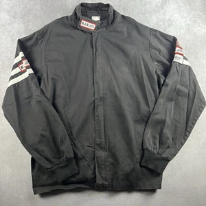 Giacca vintage RJS Racing mentoniera full zip FR a righe bianco e nero taglia 2XL - Foto 1 di 12