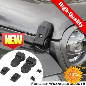 Locking Hood Latch Hood Catch Lock Pair For Jeep Wrangler JL Gladiator JT 18-24 - Picture 1 of 8