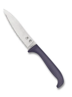 Spyderco Culinary Counter Puppy Kitchen Knife K20SPR Serrated Blade - Purple - Image 1 of 3