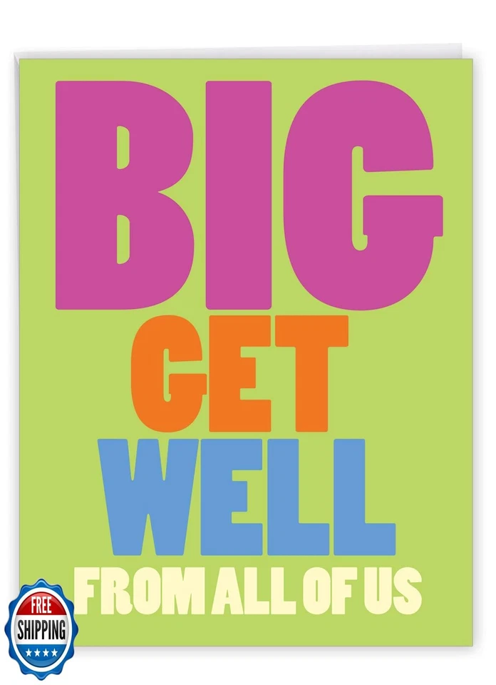 NobleWorks - Jumbo Get Well Greeting Card (8.5 x 11 Inch) - Beautiful Feel Be - Image 1 of 4