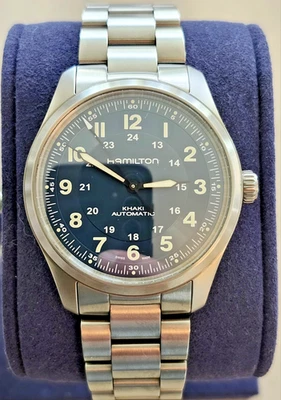 HAMILTON 'Khaki Field Titanium Auto' 38 mm Azul Hecho en Suiza Garantía H70205140 Foto 1 de 4