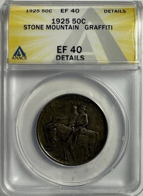 1925 Stone Mountain Commemorative Half Dollar - ANACS EF 40 - Details - Image 1 of 4
