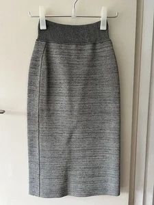 Scanlan Theodore Skirt Xtra Small Grey Crepe Knit Pencil Rrp $450us - Picture 1 of 11